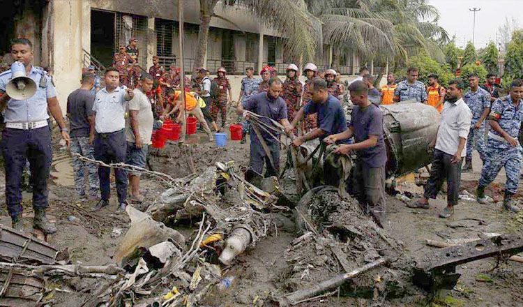 উত্তরায় বিমান বিধ্বস্তের ঘটনায় মৃতের সংখ্যা বেড়ে ৩৫