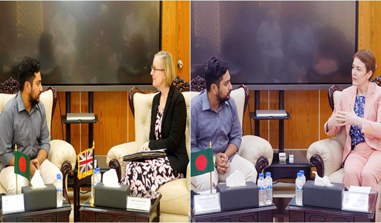 অস্ট্রেলিয়া ও যুক্তরাজ্যের হাইকমিশনারের সাথে উপদেষ্টা নাহিদ ইসলামের সাক্ষাৎ