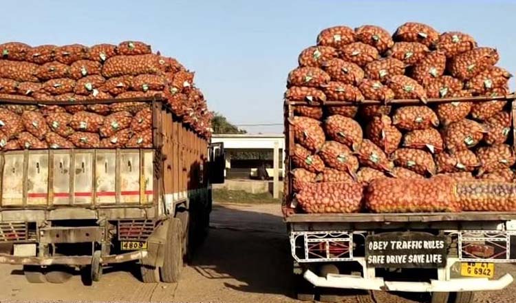 হিলি স্থলবন্দর দিয়ে ভারত থেকে আলু আমদানী শুরু
