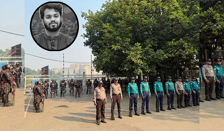 হাদির জানাজাকে ঘিরে রাজধানীতে জোরদার নিরাপত্তা