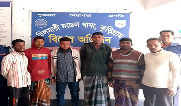 কুড়িগ্রামে ব্রহ্মপুত্র নদে ছয় জেলে আটক