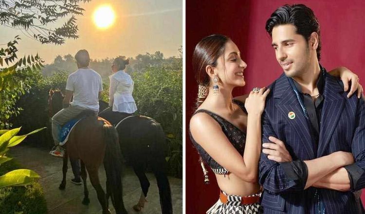 ‘ঘোড়ায় চড়িয়া সিদ্ধার্থ-কিয়ারা যেথায় চলিল’